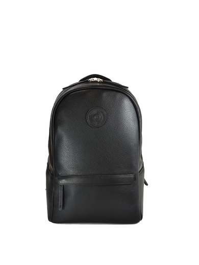 Black genuine leather backpack "Anakin Midi"