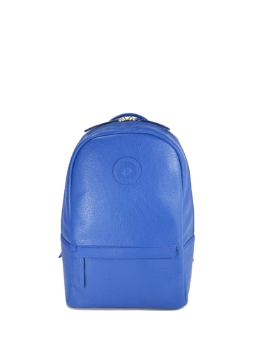 Blue genuine leather backpack "Anakin Midi"